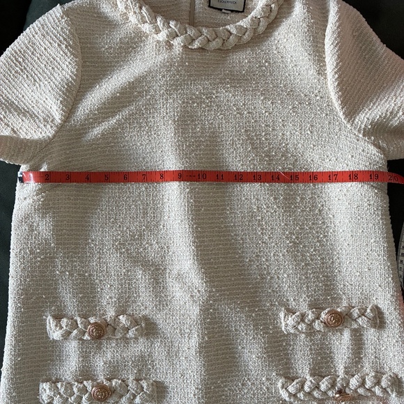 Tuckernuck Jackie shift dress in cream tweed boule L - Picture 11 of 12